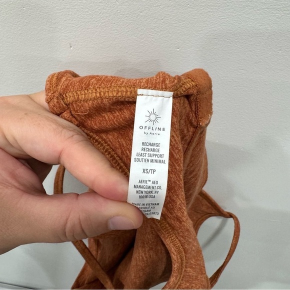 Aerie Recharge Least Support Racerback Crop Top Sport Bra Built-In Bra XS - Picture 5 of 5